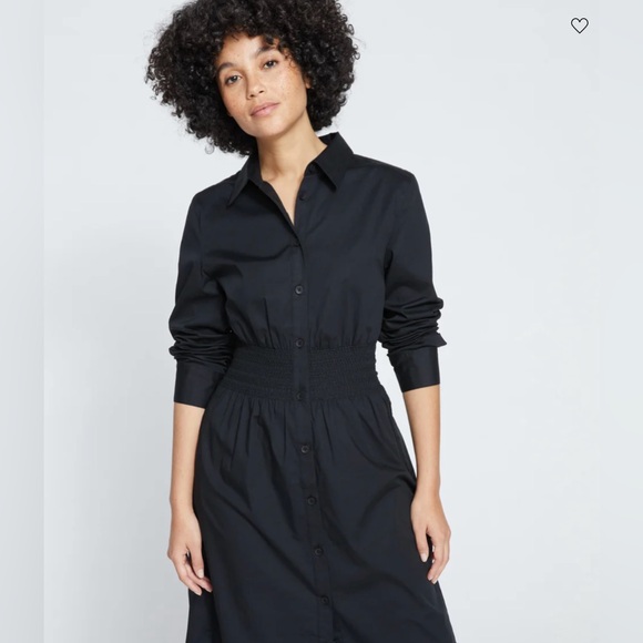 Hamptons Smocked Shirtdress black size 10-12 (Universal Standard XS) runs big - Picture 3 of 10